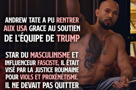 Le masculiniste Andrew Tate, torse nu, faisant un salut nazi