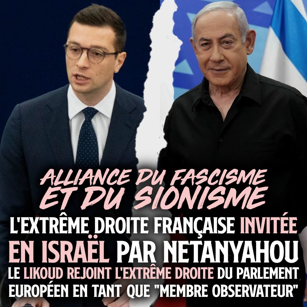 À gauche, Jordan Bardella pour le RN, à droite, Benjamin Netanyahou pour Israël : l