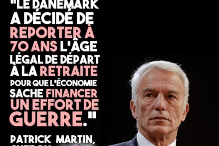 Patrick Martin, le chef du patronat français, rêve de la guerre pour imposer des réformes antisociales.