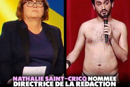 Nathalie Saint-Cricq à gauche, Hanouna en slip à droite : deux représentants de la mafia médiatique au pouvoir.
