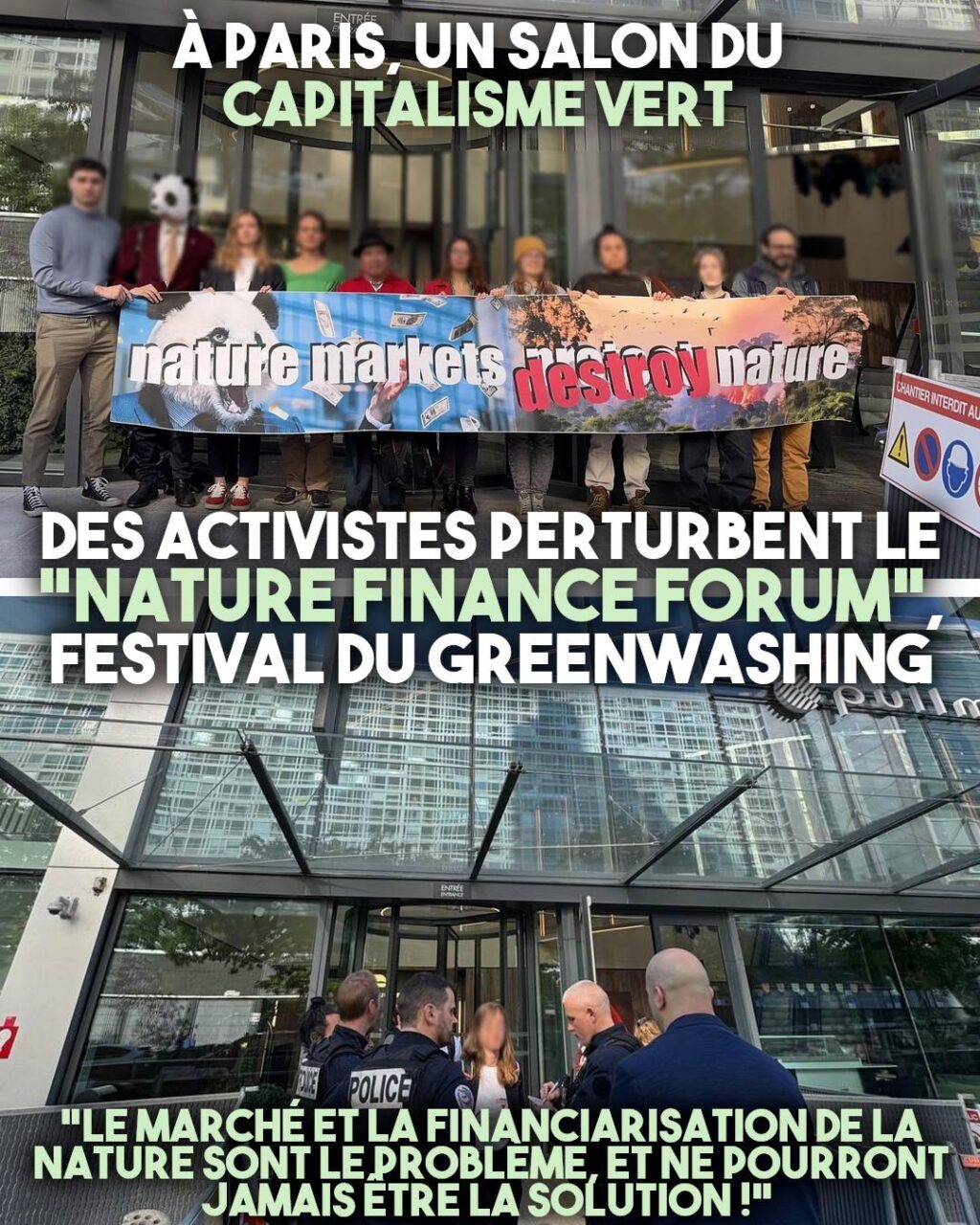 Des activistes bloquant l
