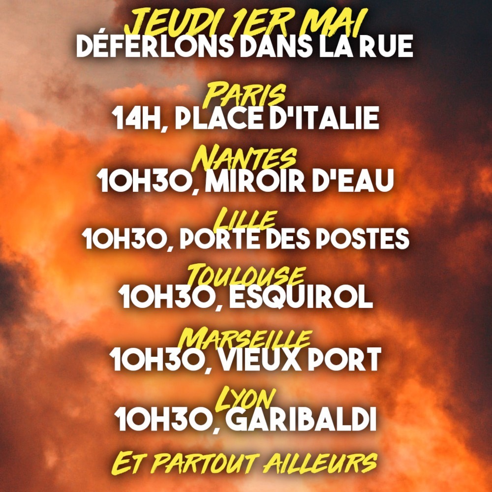 Les rendez-vous du premier mai dans les grandes villes françaises.