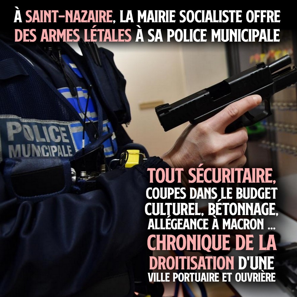 Un policier municipal vérifie son pistolet 9mm : bientôt à Saint-Nazaire.