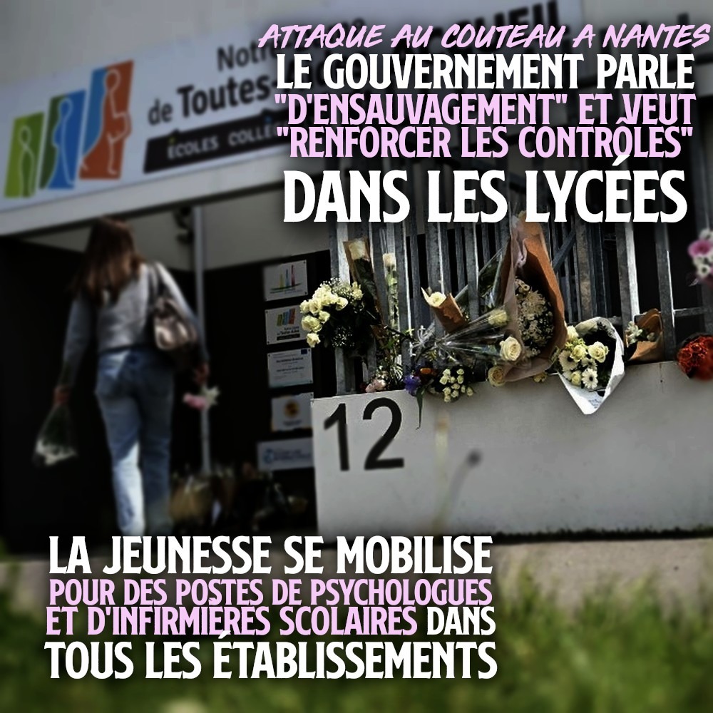 Des fleurs sur la grille du lycée Notre-Dame-de-Toutes-Aides après la tuerie de jeudi : le gouvernement ne propose qu