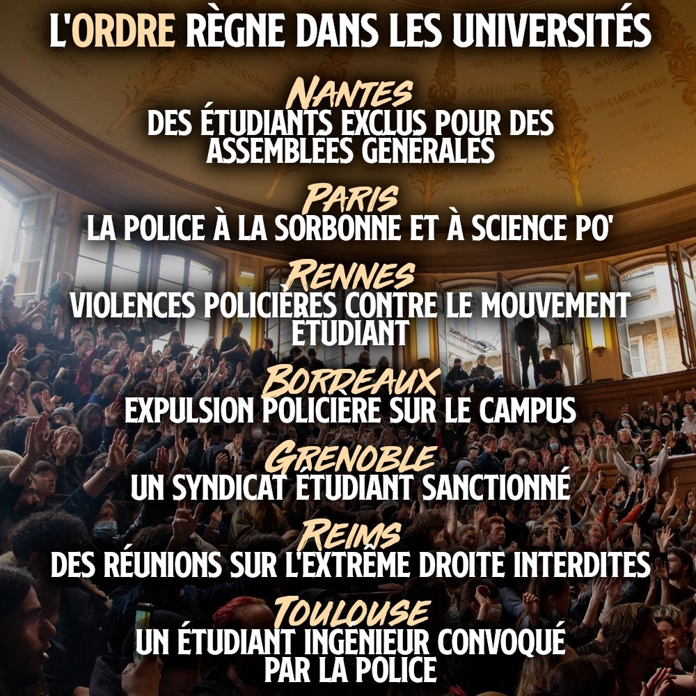 Un amphithéâtre bondé vote la grève : une image de plus en plus rare avec la répression qui fait rage dans les Universités