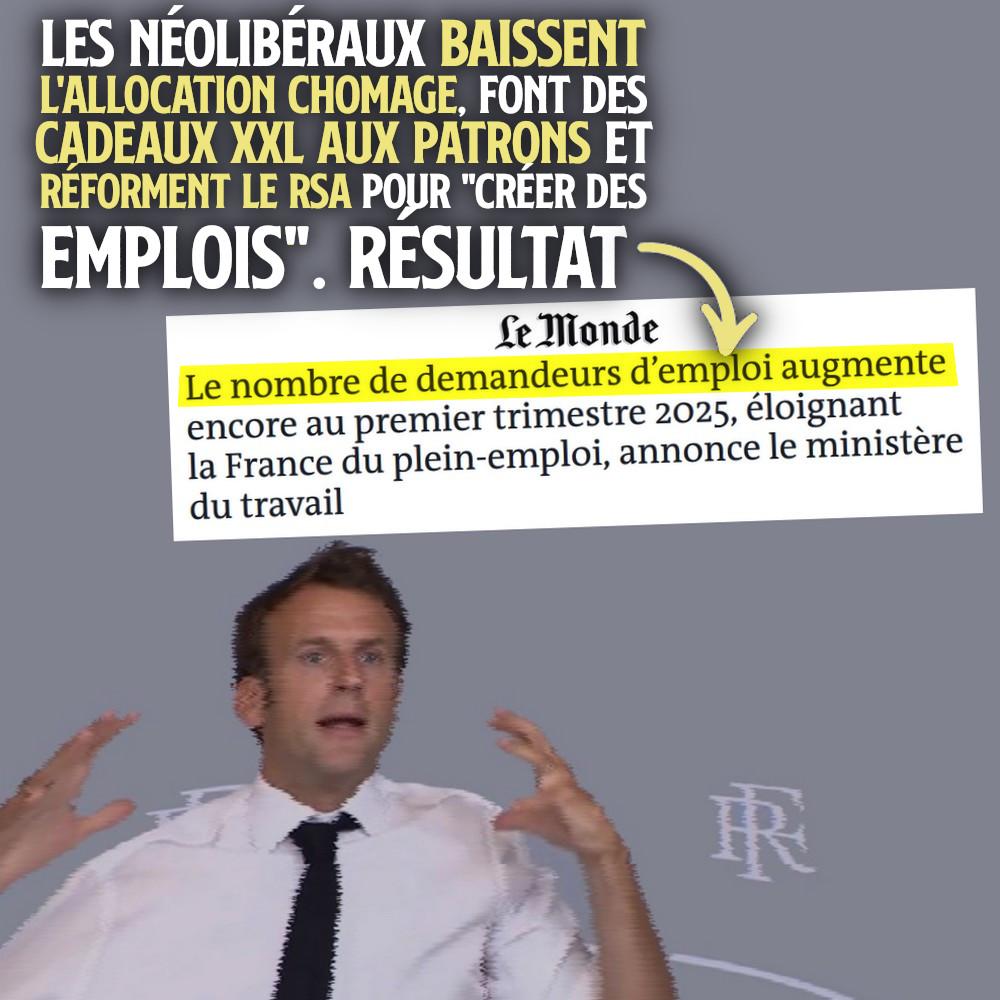 Emmanuel Macron, un Président cocaïné qui fait augmenter le chômage et dit créer de l