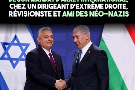 Netanyahou serrant la main de Viktor Orban en Hongrie.