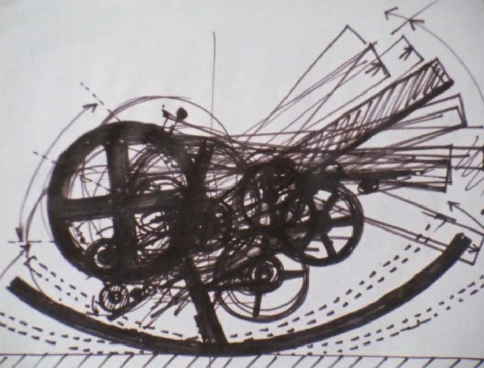 Dessin préparatoire de Jean Tinguely, 1962 [RTS]
