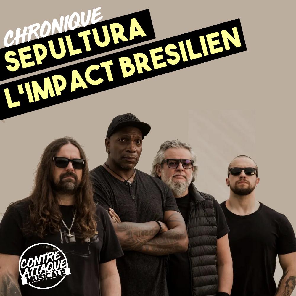 Les musiciens de Sepultura, le groupe brésilien qui aura secoué le monde pendant 40 ans.