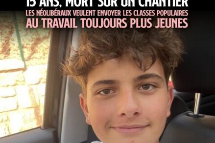 Lorenzo Menardi, apprenti maçon de 15 ans mort au travail.