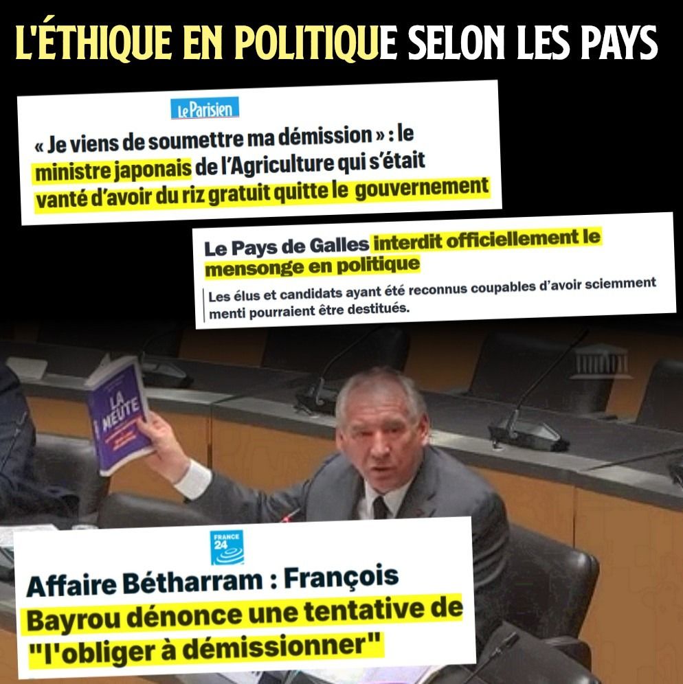 François Bayrou présentant le livre La Meute : une certaine idée de l