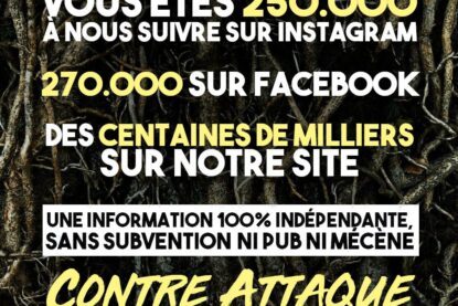 Notre seul «actionnaire», ce sont nos lecteurs et nos lectrices. La survie de Contre Attaque dépend entièrement de vos dons.