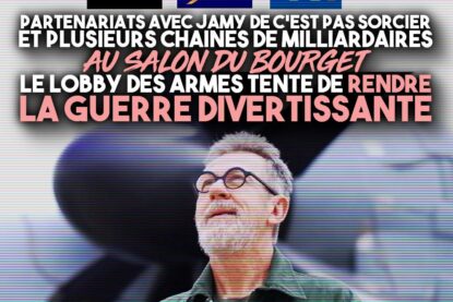 Jamy Gourmaud, un communicant au service du lobby des armes au salon du Bourget.