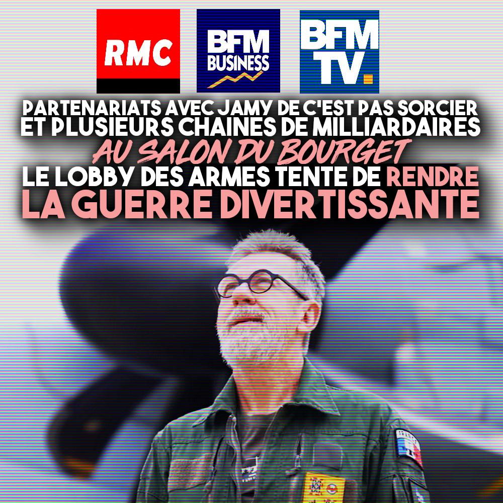 Jamy Gourmaud, un communicant au service du lobby des armes au salon du Bourget.