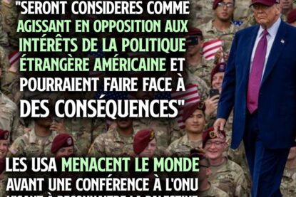 Le président des USA, Donald Trump, menace les pays qui voudraient reconnaître l