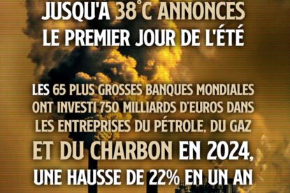 Dans un contexte caniculaire, les banques décident de distribuer des milliards au secteur des énergies fossiles.