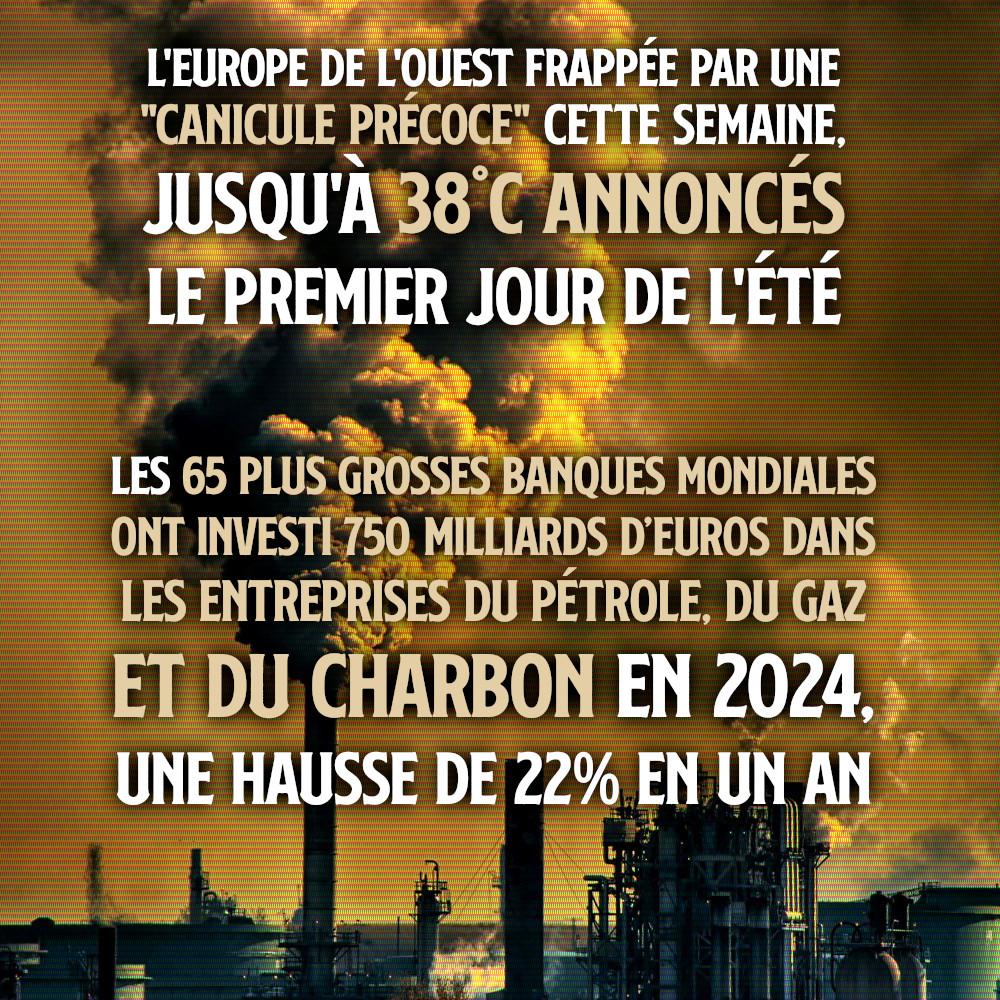 Dans un contexte caniculaire, les banques décident de distribuer des milliards au secteur des énergies fossiles.