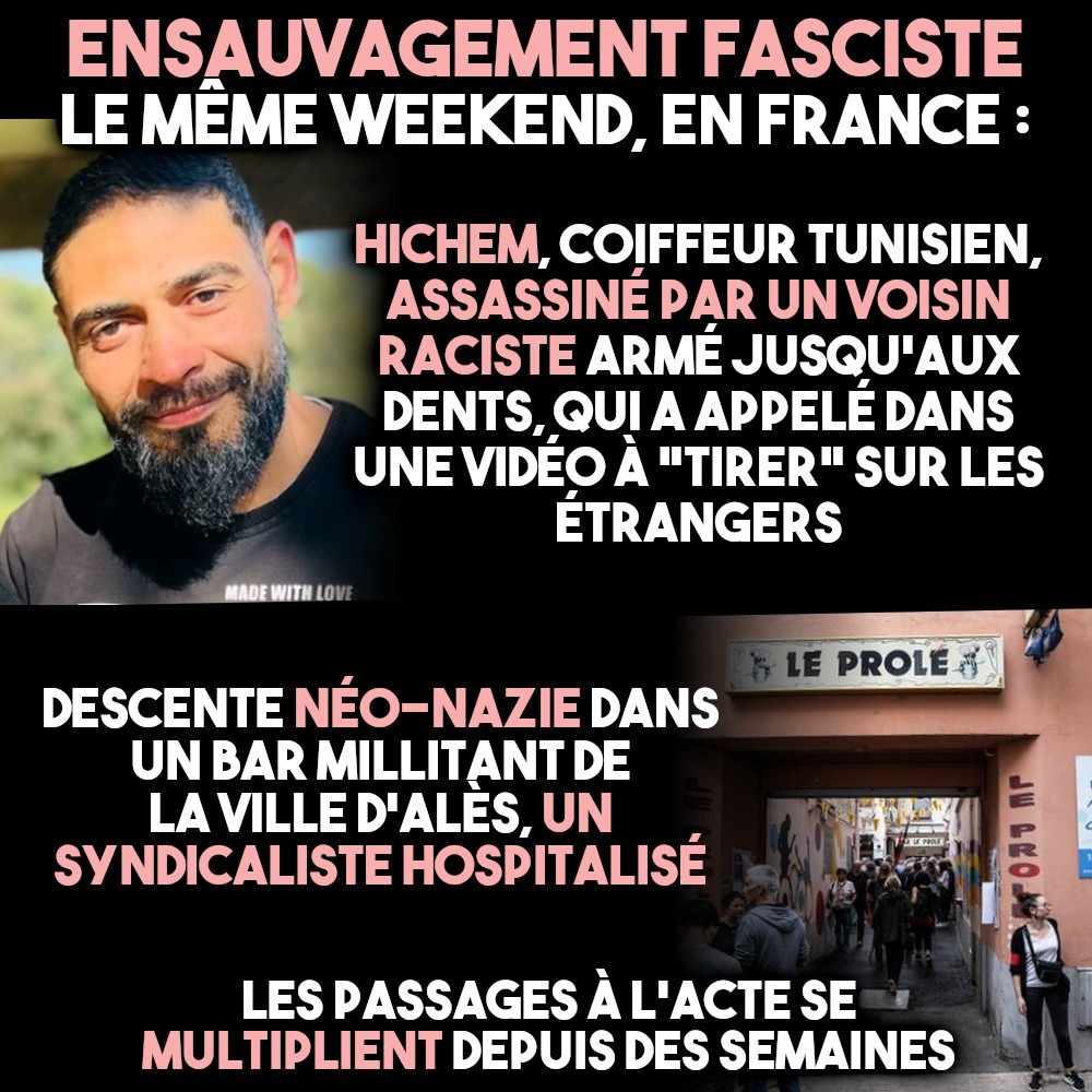 Hichem, assassiné par un voisin raciste dans le Var, et la devanture du Prolé, bar militant de la ville d