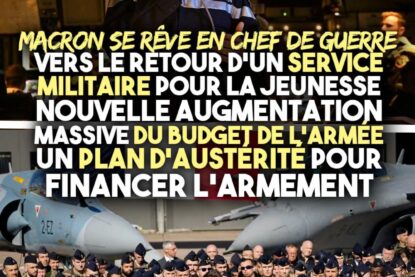 Deux images de Macron portant un uniforme : il n