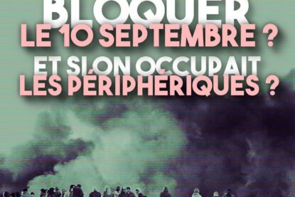 Une barricade en flammes au milieu d