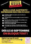 Le 10 septembre Bloquons Tout : rencontres citoyennes Drôme le 15 août à Valence {JPEG}