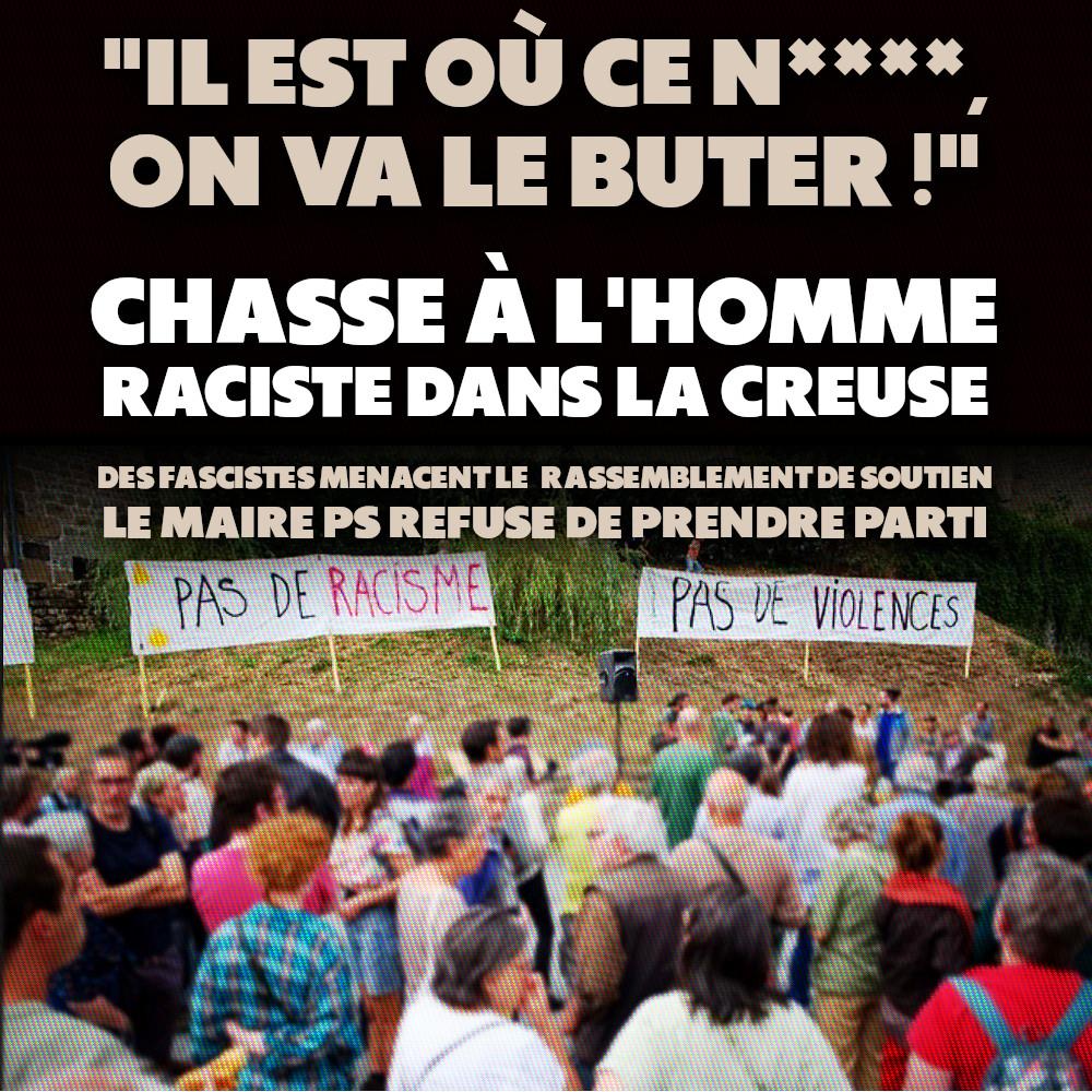 Manifestation contre le racisme dans un village de la Creuse après la chasse à l
