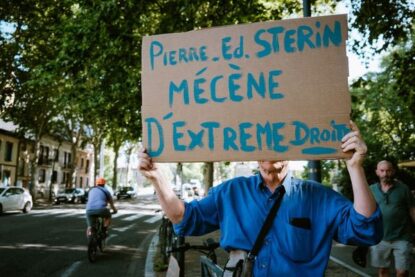 Lors d'une manifestation lors de la Nuit du Bien Commun organisée par Pierre-Edouard Stérin