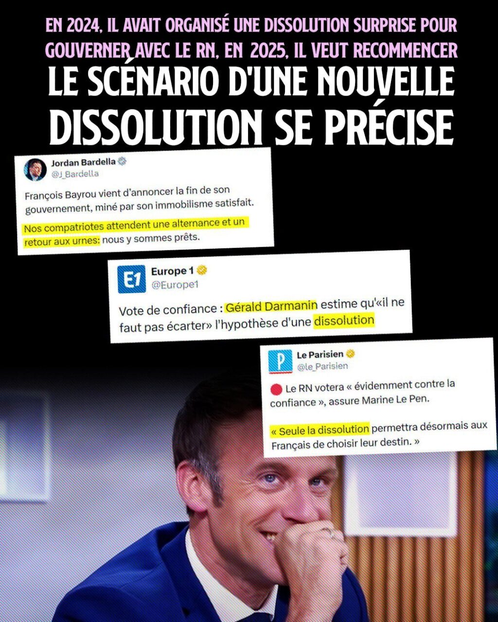 Macron rigole alors que la perspective d
