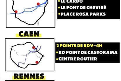 Carte des blocages du 10 septembre prévus à Nantes, Rennes et Caen : l