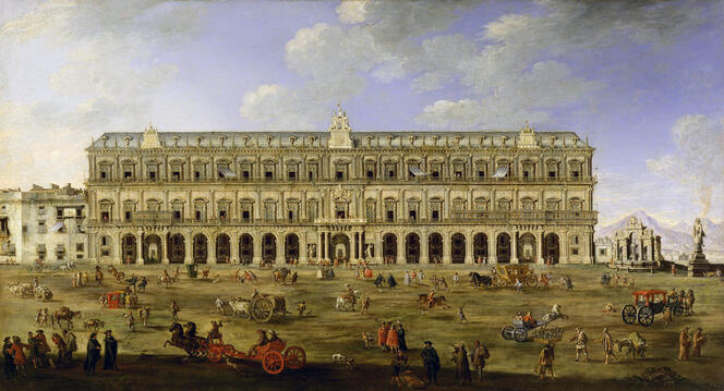 Peinture du palais royal de Naples vers 1696.