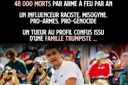Charlie Kirk vociférant dans un micro avant d