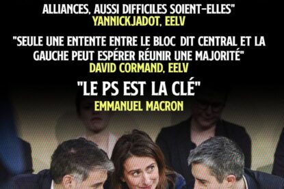 Faure, Tondelier et Ruffin chuchotent et conspirent pour savoir qui sera le prochain paillasson pour le pied gauche de Macron.