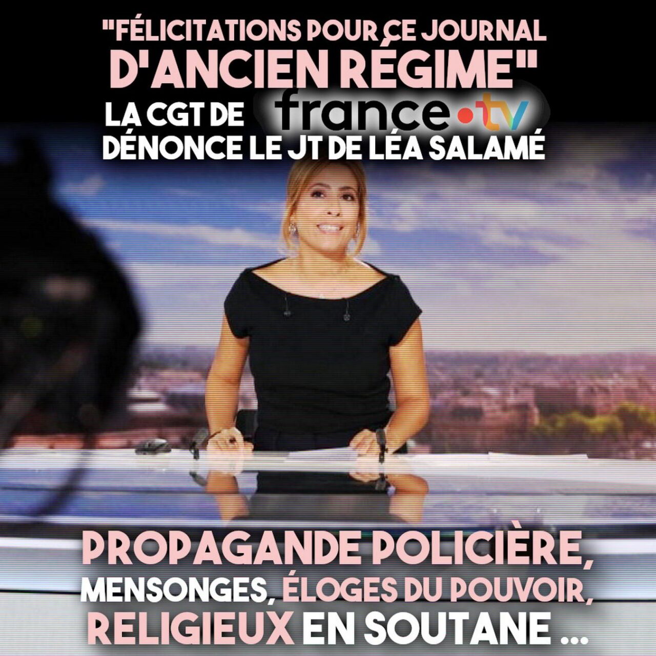 Léa Salamé présente le JT de France 2, un "journal d