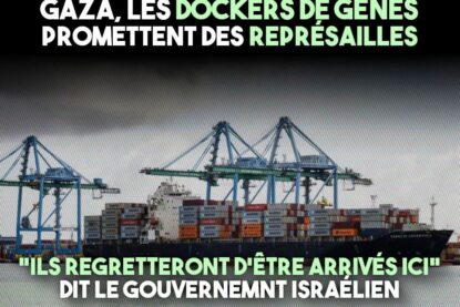 Un porte conteneurs dans le port de Gênes, qui pourraient être bloqué en cas d
