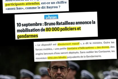 Bruno Retailleau annonce 80000 policiers pour réprimer le mouvement "bloquons tout", alors que le chef du gouvernement démissionnaire s