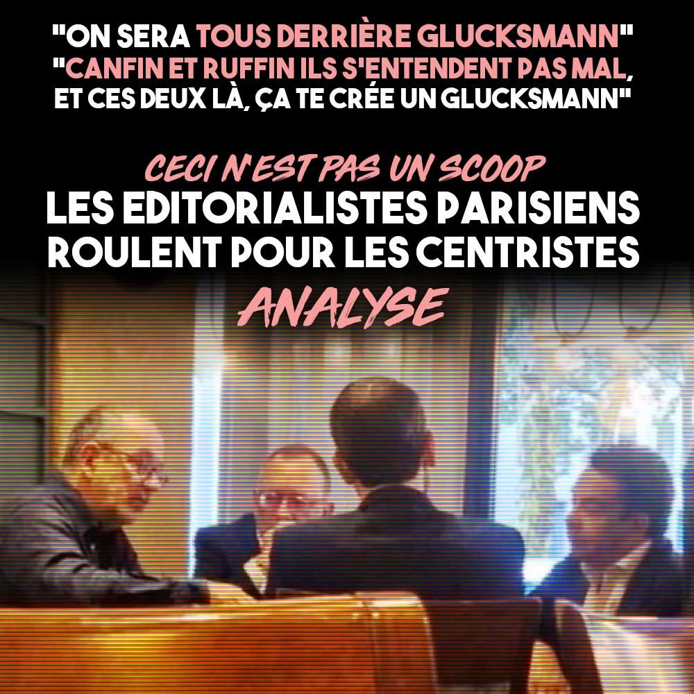 Dans un café parisien, deux journalistes célèbres, Thomas Legrand – qui travaille à Libération et France Inter – et Patrick Cohen – chroniqueur omniprésent que l