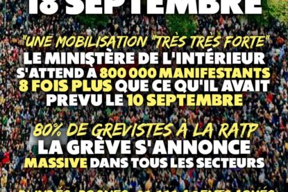 Une foule défile dans la rue : une déferlante qui pourrait bien submerger le gouvernement ce jeudi 18 septembre.