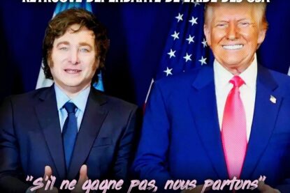 Trump et Milei posant côte à côte, tout sourire.