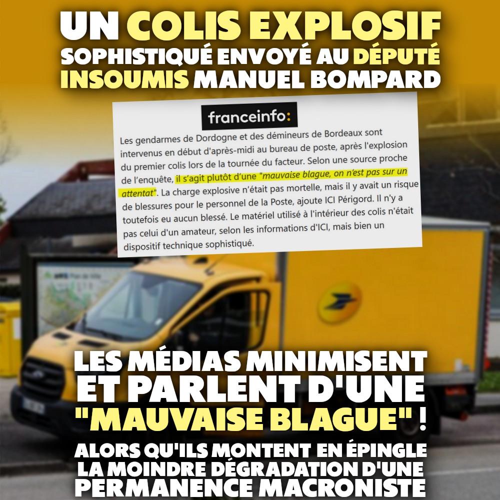 Une camionnette de La Poste, comme celle qui a explosé alors que Manuel Bompard était visé par une tentative d