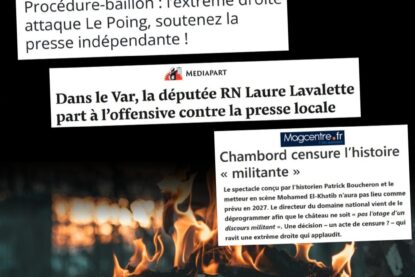 Un journal qui brûle, symbole des procédures-baillons : comment l’extrême-droite impose l’hégémonie de son discours à coups d’intimidations