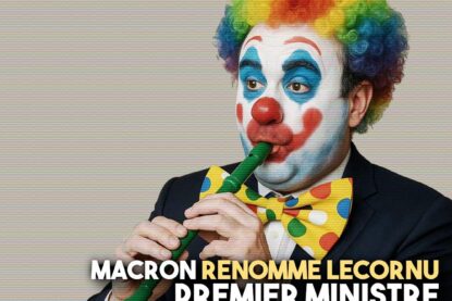 Un clown joue de la flûte, ou c