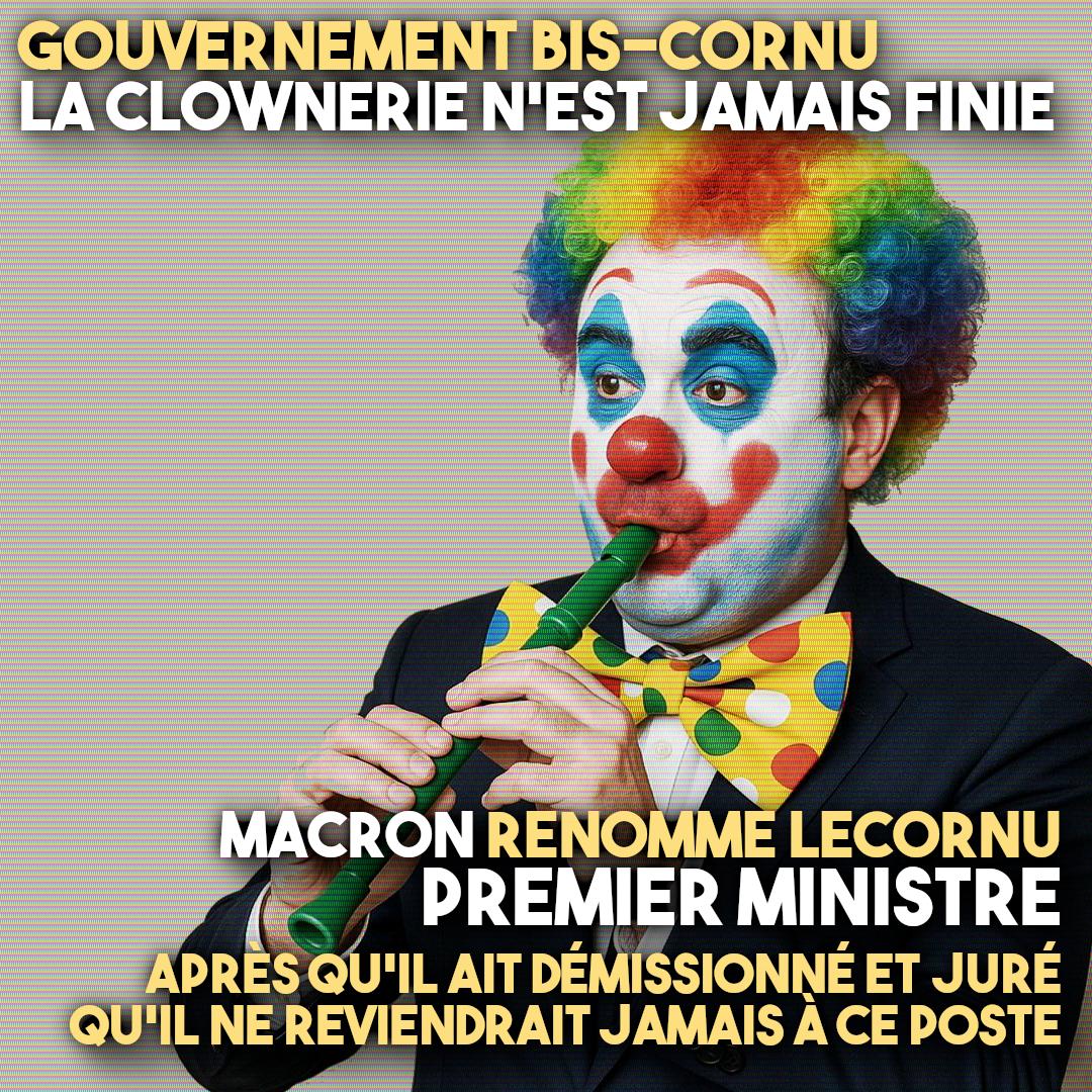 Un clown joue de la flûte, ou c