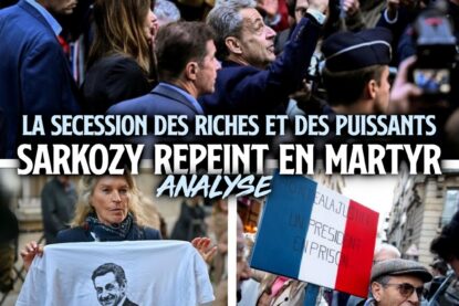 Nicolas Sarkozy acclamé par une foule de supporters pour son départ en prison.