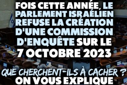 Mercredi 22 octobre à la Knesset, le parlement israélien. Tous les membres issus de la coalition au pouvoir ont voté contre l