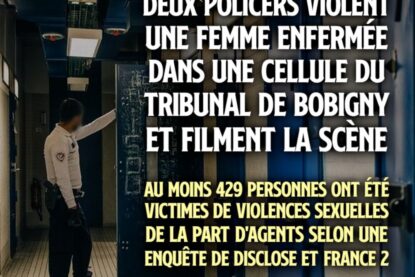 Un policier dans un couloir de garde-à-vue : un lieu où des hommes peuvent violer en toute impunité.