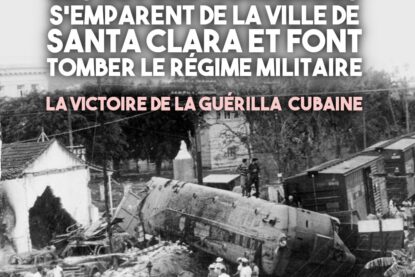 Le train qui apportait des renforts à Santa Clara après avoir été déraillé par la guérilla cubaine.