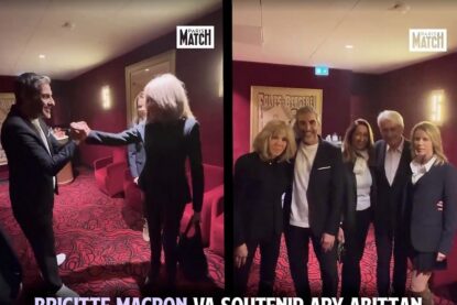 Brigitte Macron soutenant Ary Abittan à son spectacle.