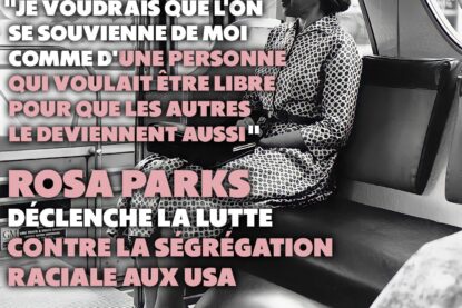 Le 1er décembre 1955, Rosa Parks refuse de céder sa place à un blanc dans un bus, à Montgomery dans l’Alabama.