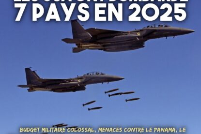 Des F35 américains larguent des bombes pour exporter la paix et la démocratie.