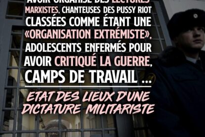 16 à 22 ans de prison pour avoir organisé des lectures marxistes, enfermement pour avoir critiqué la guerre, enfants en prison, camps de travail... État des lieux d